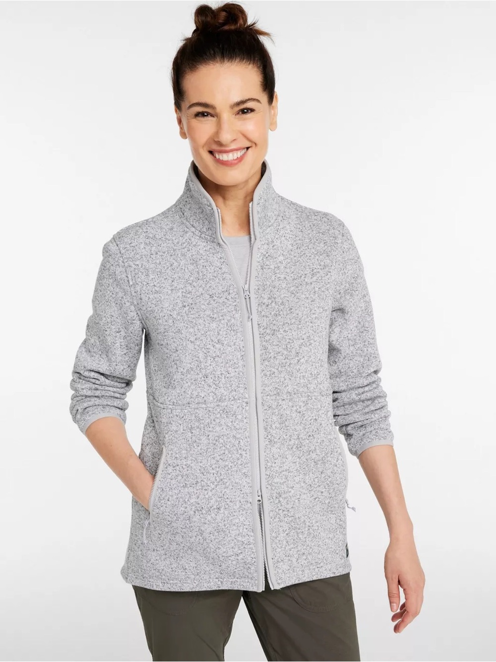 Women's Bean's Sweater Fleece Full-Zip Coat - Pewter